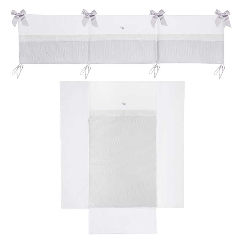 Colcha y protector cuna Venecia Gris