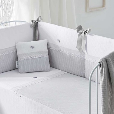 Colcha y protector cuna Venecia Gris