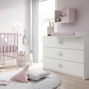 Comoda Soft 3 cajones Ros Mini