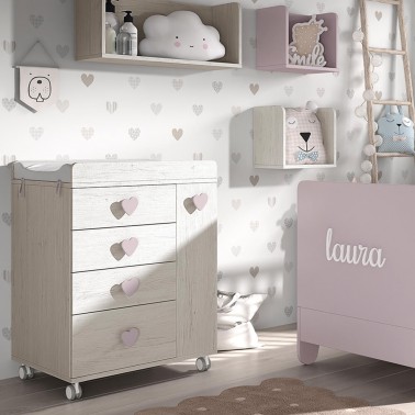 Comoda cajones y puerta Soft Ros Mini