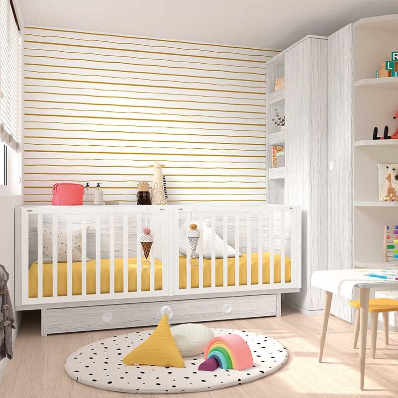 Cuna Convertible Gemelar Duo Ros Mini