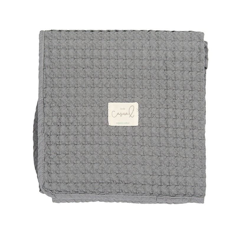 Manta crochet Gris Marengo