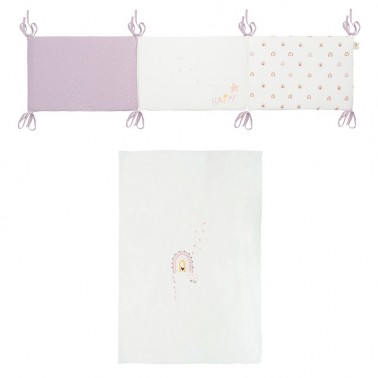 Colcha y protector cuna Happy Days