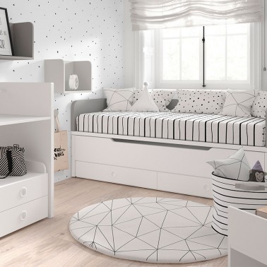 Alfombra Origami Blanco Ros Mini