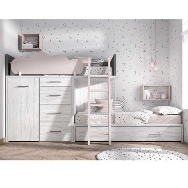 Litera tren con escalera movil Mood