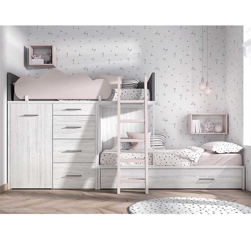 Litera tren con escalera movil Mood