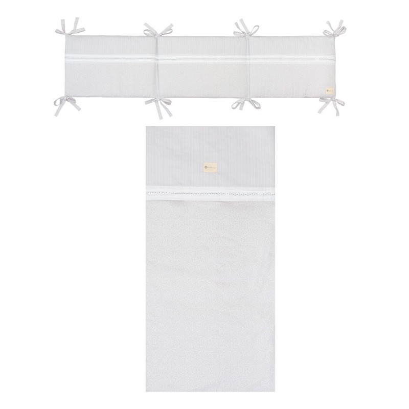 Colcha y protector cuna Provenza Gris