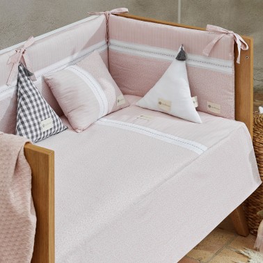 Colcha y protector cuna Provenza Rosa