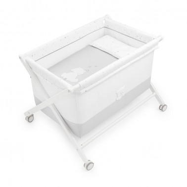 Minicuna tijera Teddy Gris