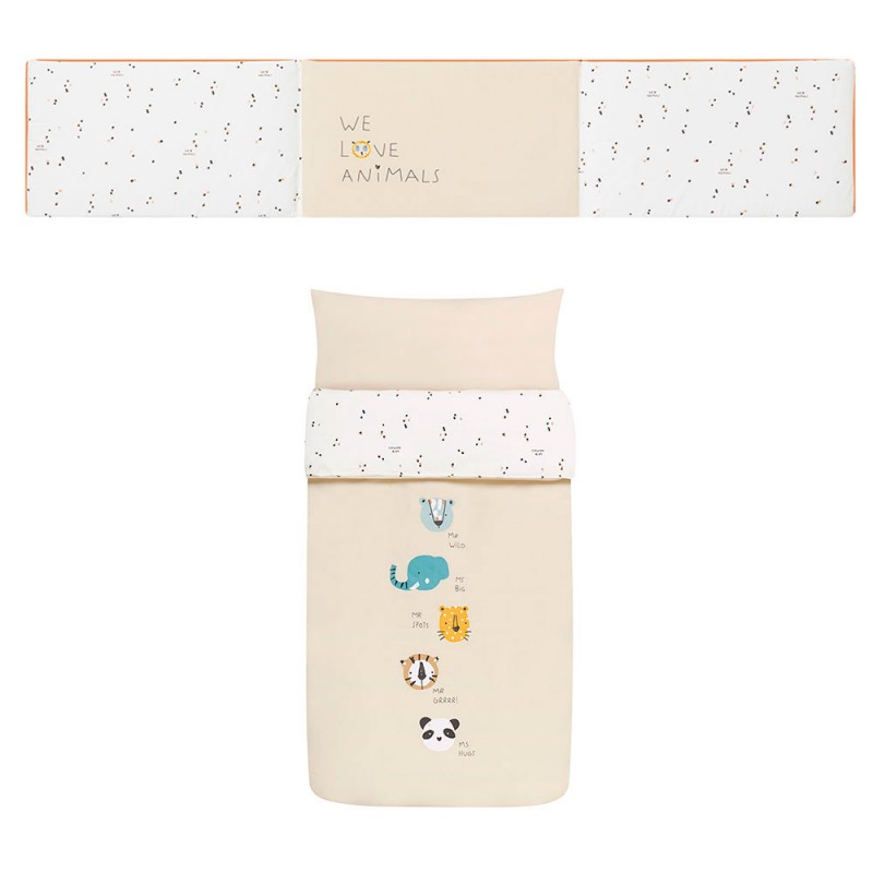 Funda nordica y protector cuna Jungle