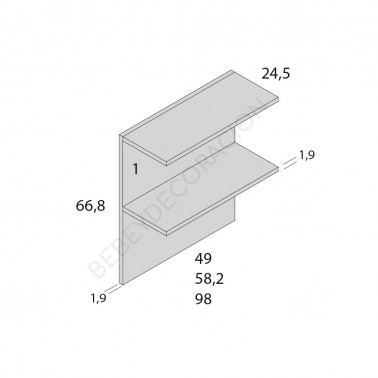 Estanteria con trasera larga