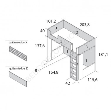 Litera Trak espacio inferior escalera frontal Mood