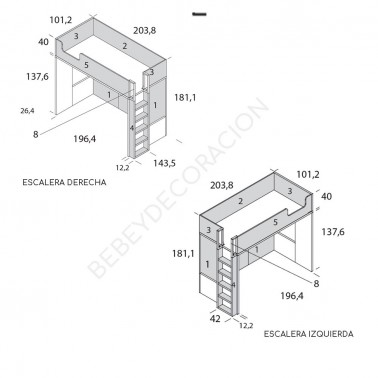 Litera Trak espacio inferior escalera lateral Mood