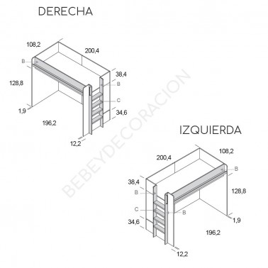Litera Lur con espacio inferior libre Mood
