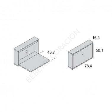 Mesa escritorio plegable de pared