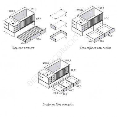 Cuna convertible Fusion 15 Ros Mini