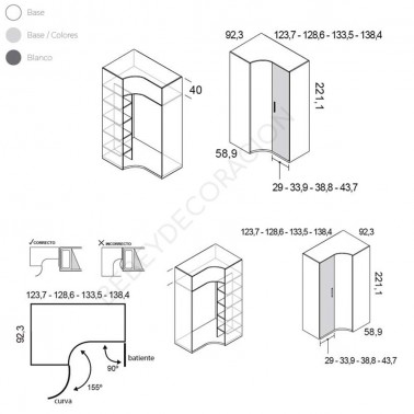 Armario rincon curvo Ros Mini