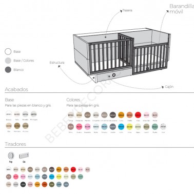 Cuna Convertible Gemelar Duo Ros Mini