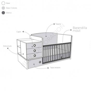 Cuna convertible Plus 12 de Ros Mini