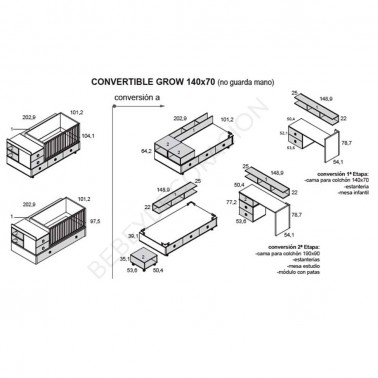 Cuna convertible Grow Plus de Ros Mini