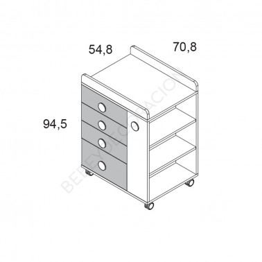 Comoda cajones y puerta Soft Ros Mini