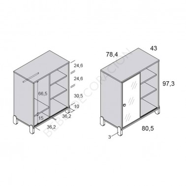 Armario de dia puerta espejo Arco Iris