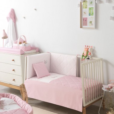 Colcha y protector Essentia Rosa