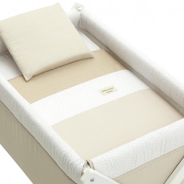Minicuna tijera Vichy10 Beige