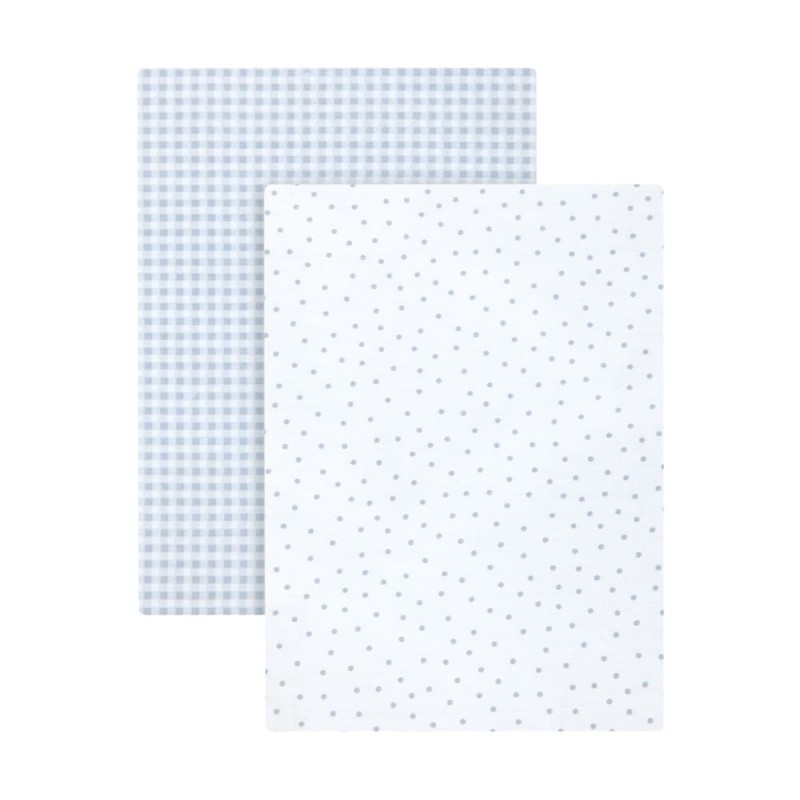 Pack sabanas bajeras Vichy10 Celeste