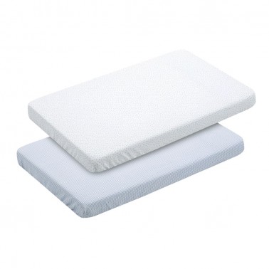 Pack sabanas bajeras Vichy10 Celeste