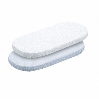 Pack sabanas bajeras Vichy10 Celeste