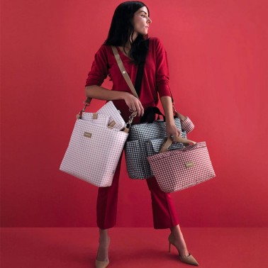 Bolso talega Vichy Rojo