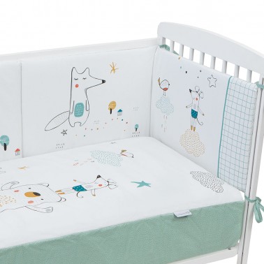 Colcha y protector cuna Amigos