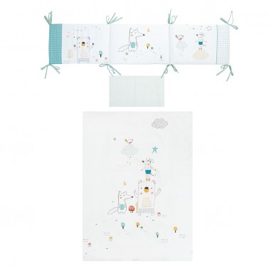 Pack funda nordica y protector cuna 70 Amigos