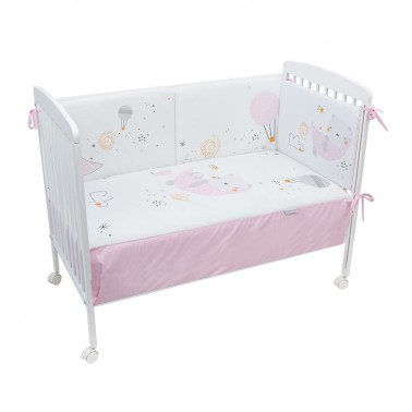 Colcha y protector cuna Volare Rosa