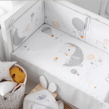 Colcha y protector cuna Volare Gris