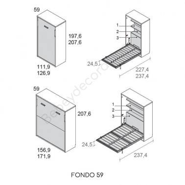 Cama abatible vertical sin altillo