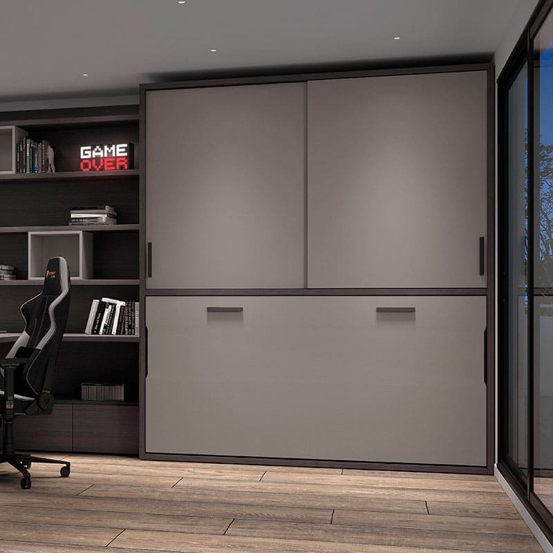 Cama abatible horizontal con armario puertas correderas