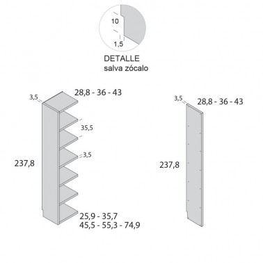Libreria con estantes Mood