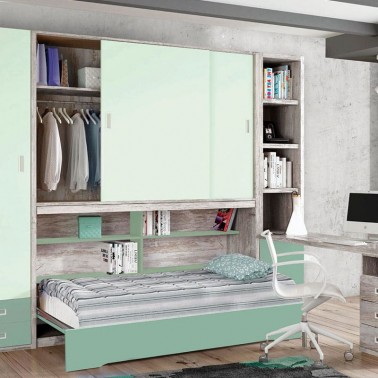 Cama abatible Horizontal G-Line con Armario Puertas Correderas
