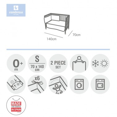 Colcha y protector Liberty Gris