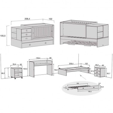 Cuna convertible Sero Bubble Alondra
